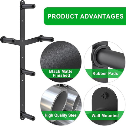 "Kipika Weight Plate Storage Rack - Wall Mounted Weight Plate Holder with Durable Steel Construction Organizer for Olympic Plates, 1000lb Capacity, Space-Saving for Home Gym"