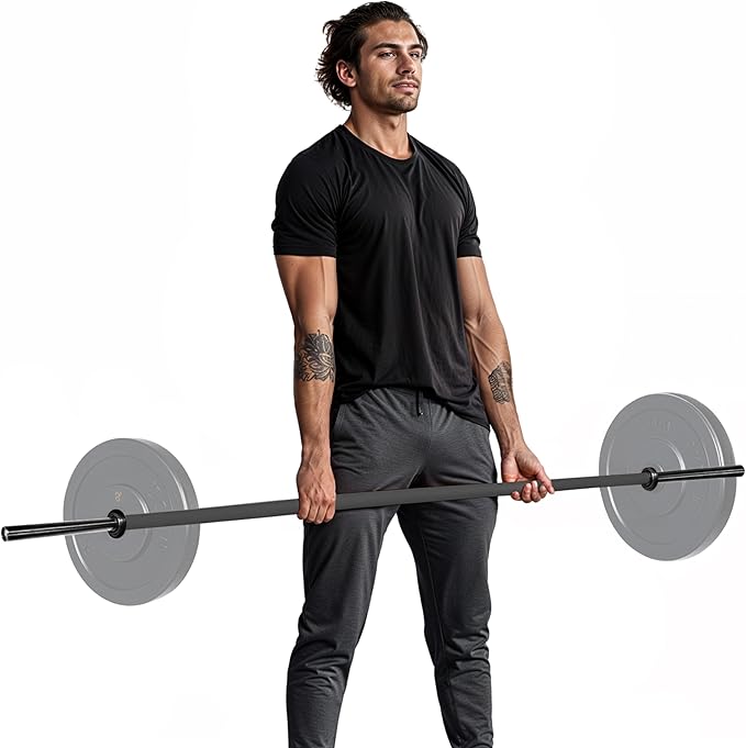 Tribe WOD Olympus Barbell Bar & Weight Bar - Durable, Bend-proof for Men and Women, Multipurpose Cerakote Weightlifting and Powerlifting Barbell for Home and Gym - Maximum Training Adaptability