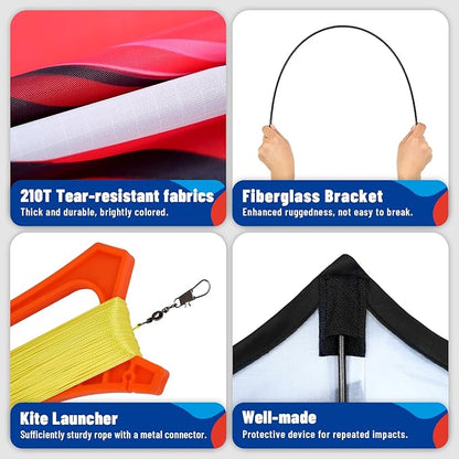 American Flag Butterfly Kite for Kids & Adults,Extremely Easy to Fly for Beginners，Outdoor Fun Kite Present Summer Kites Butterfly for Kids Toy