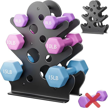 Dumbbell Rack Stand Only(Dumbbells Not Included) - Dumbbell Storage Rack with/without Wheels, Space Saver for Home Gym.