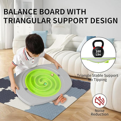 Balance Board Kids, Toddler Balance Board Maze, Wobble Board with 6 Colored Balls,3 Replacement Labyrinth Boards, Balancing Board Physical Therapy for Sensory Training