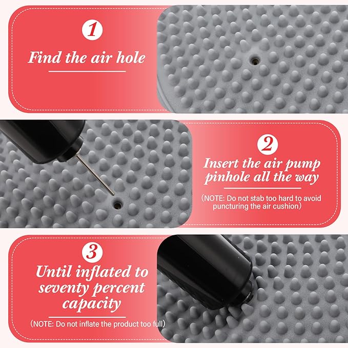 Libima 8 Pcs Wiggle Seat Inflated Wobble Cushion Sensory Seat Flexible Balance Board Balance Disc with Needle Pump for Men Women Physical Exercise Improving Posture Home Office