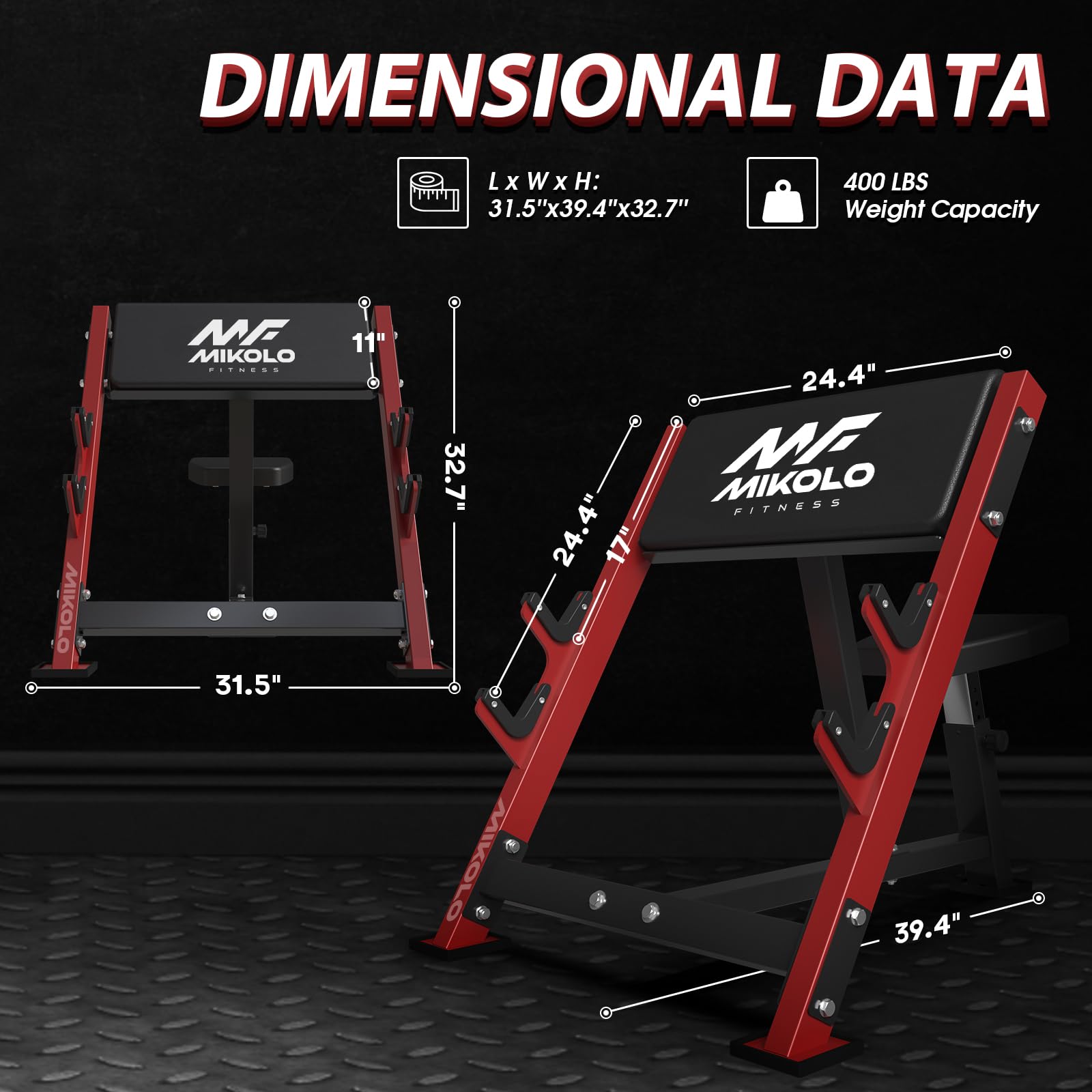 Mikolo Preacher Curl Bench, Seated Arm Isolated Barbell Dumbbell Bicep Station, Bicep Curl Machine