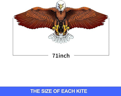 70.8" Eagle Kite for Adults and Kids - Easy to Fly and Assemble, Single Line Beach and Park Kite for Family Outdoor Activities, Comes with 300ft String Handle.