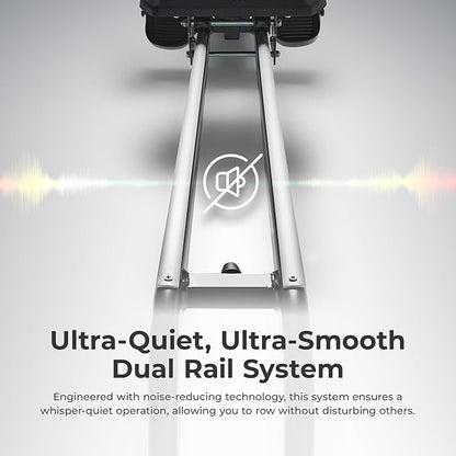 Sunny Health & Fitness Magnetic Rowing Machine for Home Exercise, Quiet & Smooth Rower with Compact Storage and Optional Free SunnyFit App Connectivity