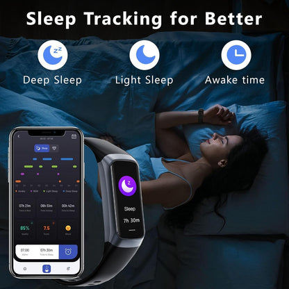 Fitness Tracker with 24/7 Heart Rate Blood Oxygen Sleep Monitor,Activity Tracker with 1.1" AMOLED