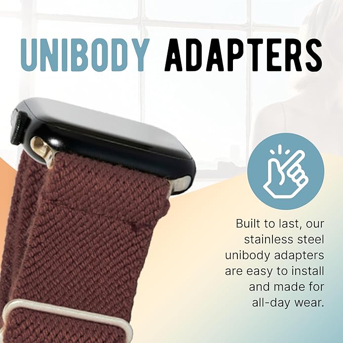 Braxley Bands - Organic Cotton Watch Bands For Women and Men, Compatible With All Apple Watch Sizes and Series - Washable, Sweat-Absorbent, Breathable Fit, Elastic Smart Watch Bands