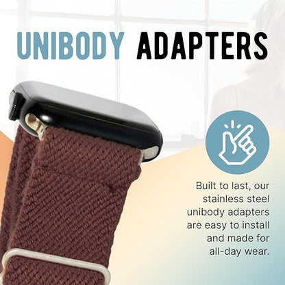 Braxley Bands - Organic Cotton Watch Bands For Women and Men, Compatible With All Apple Watch Sizes and Series - Washable, Sweat-Absorbent, Breathable Fit, Elastic Smart Watch Bands