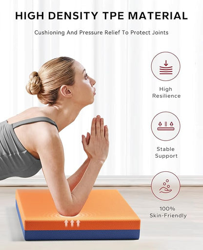 HAPBEAR Exercise Balance Pad - 15"x12" Non-Slip Textured Bottom Stability Training Mat - 2.25" Thick Soft Cushioned Foam for Physical Therapy, Core Training & Home Workouts