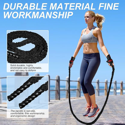 Battle Ropes for Home Gym, Exercise Rope 1.26/1.5inch, 30 40FT Heavy Battle Rope Weighted Battle Rope Training Heavy Rope for Workout Exercise
