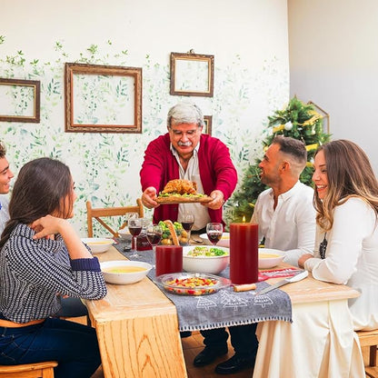 6 Packs 2.75x3.25 Inch Red Colored Pillar Candles, Unscented Dripless Non-Toxic Clean Burning Burgundy Cylinder Candles for Home Dinner Table Emergency Power Outage