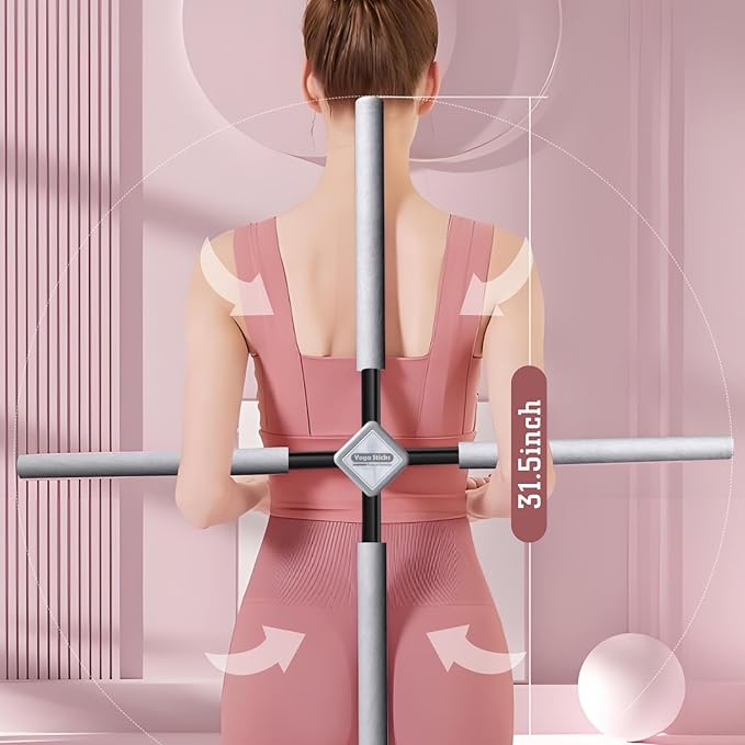 Back Straightener Posture Corrector|Yoga Stick Stretching Tool for Women and Men|Portable Posture Corrector Pole,Stretch Mobility Stick, Physical Workout Exercise Dowel