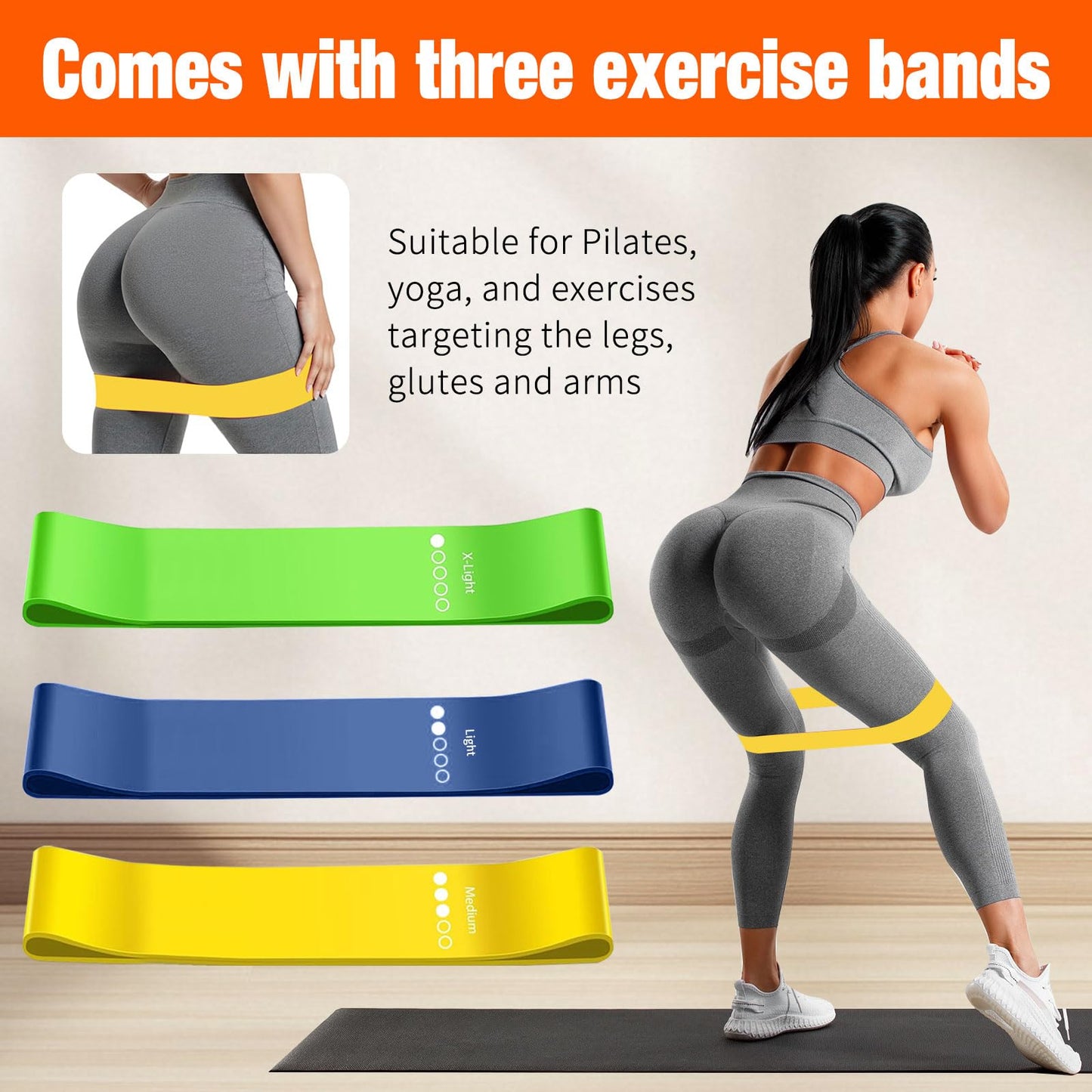 Bbtops Pilates Bar Kit with 6 Resistance Bands for Men Women, Black