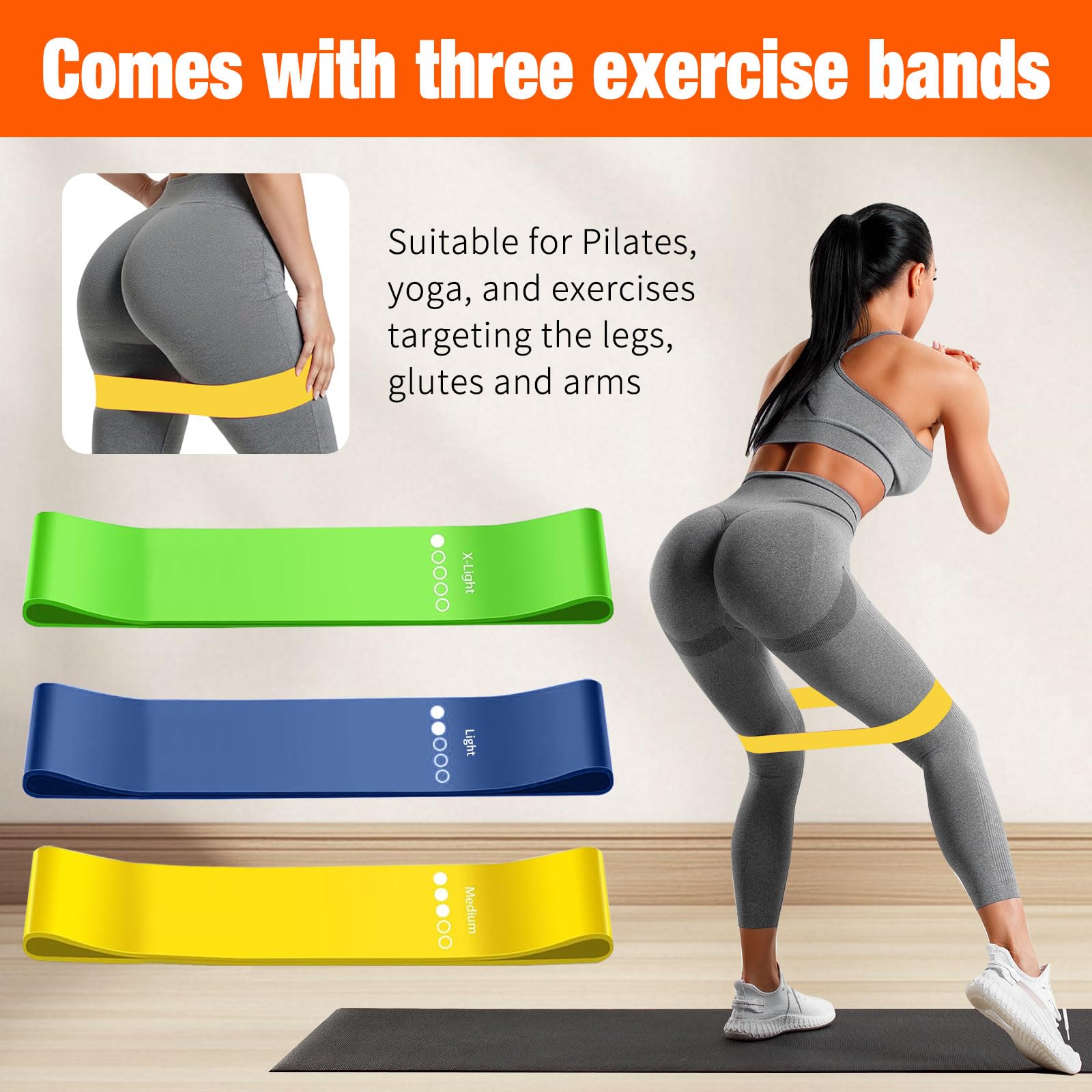 Bbtops Pilates Bar Kit with 6 Resistance Bands for Men Women, Black