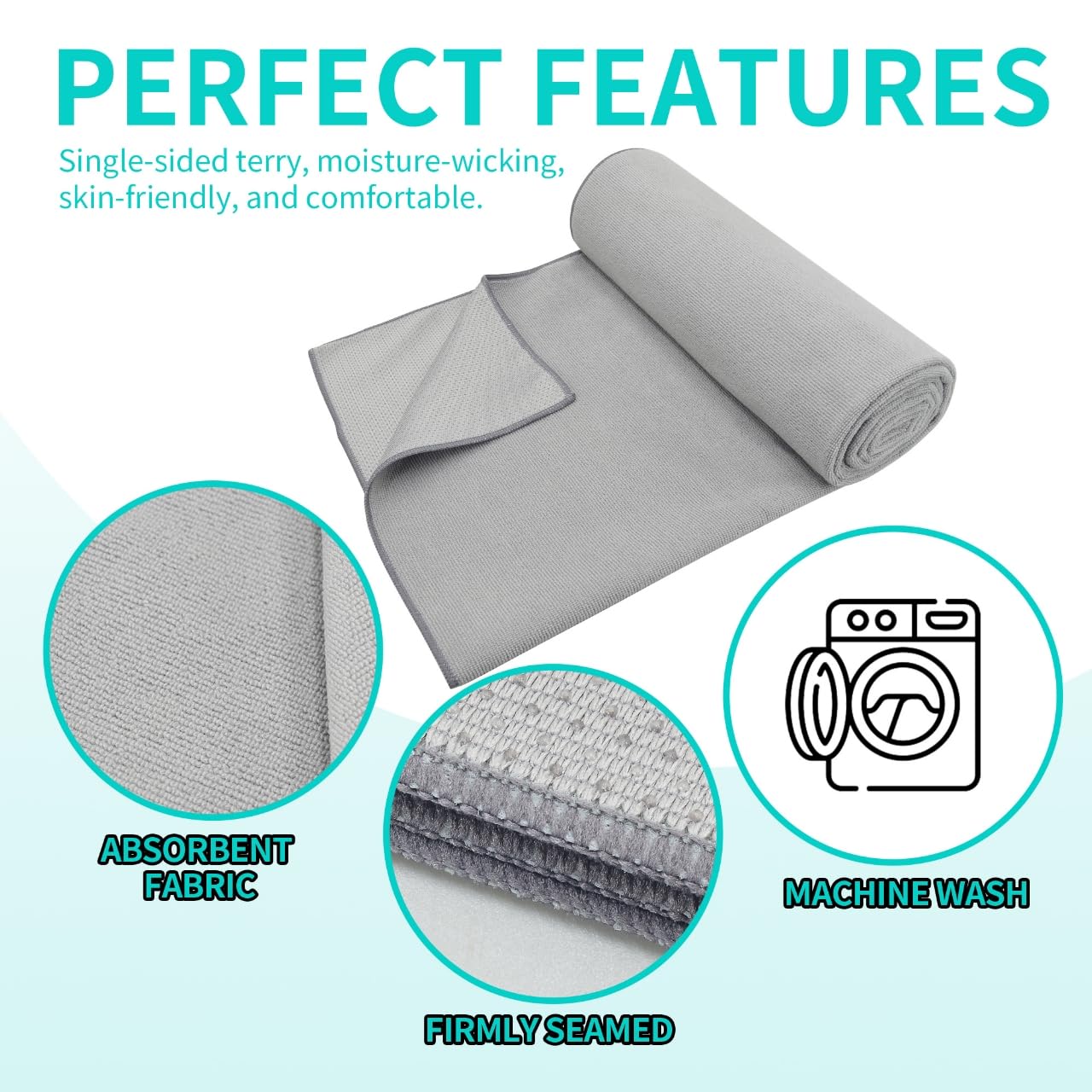 IFWIND 2 Pack Yoga Mat Towels with Grip Dot,Anti-Slip Hot Yoga Towel,Absorbent Microfiber Sweat Mat