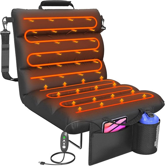 HOPERAN Heated Stadium Seats for Bleachers with Back Support - 3 Levels Bleacher Chairs with Back