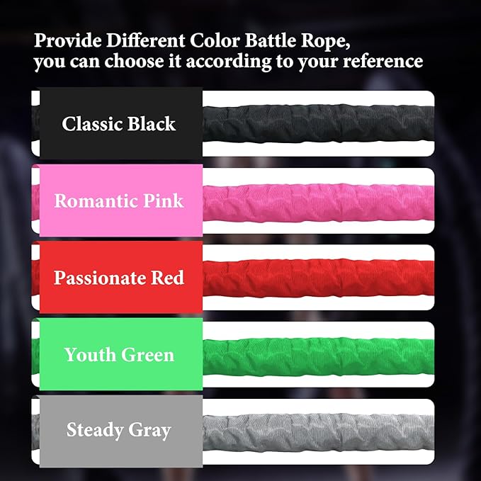 Battle Ropes Gray Workout Rope 1.5inch Battle Ropes for Home Gym 30ft Exercise Ropes for Working Out Heavy Ropes for Exercise Training Weighted Rope Weighted Workout Rope Battle Rope