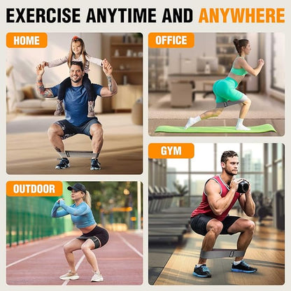 Fabric Resistance Bands for Working Out - Exercise Bands for Women and Men, Booty Bands for Legs and Glute, Yoga, Pilates, Rehab, Fitness and Home Workout