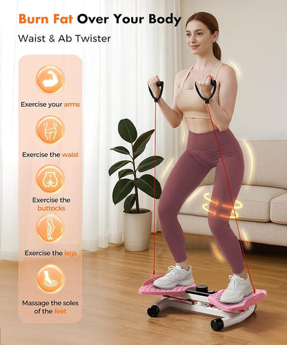 Waist Twisting Machine Fitness Tool, Ab Twister Board with the Smart LED Digital Monitor, 330LBS Capacity & 20dB Ultra-Quiet, Anti-Slip Home Gym Workout Equipment for Women Belly Fat