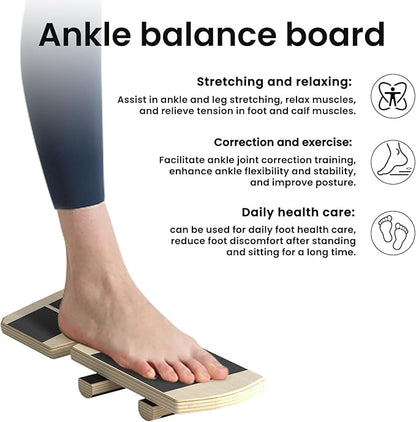 Ankle Balance Board Foot Strengthener Trainer Ideal for Sprained Ankle Recovery Stability Exercises and Physical Therapy Plus Posture Corrector and Foot Stretcher for Plantar Fasciitis Relief