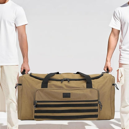 125L Extra Large Gym Duffle Bag for Men Women with Shoes Compartment Heavy Duty Tactical Sports Duffel Bag Big Football Baseball Basketball Soccer Hockey Team Equipment Bag, Brown