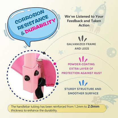 SkyBound 36 Inch Indoor Trampoline for Kids - Kids Trampoline Indoor with Handle - Toddler Trampoline with Upgraded 2.0mm Steel Pipe and Handlebar - Mini Indoor Trampoline for Kids Age 3 and Above