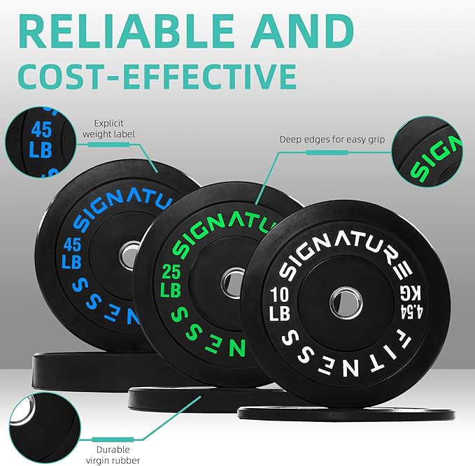 Olympic Bumper Plates Set, 2" Weight Plates for Strength Training & Weightlifting, Paris or Set or Set with Barbell, Multiple Options