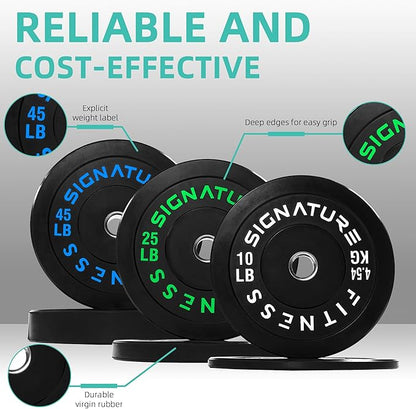Olympic Bumper Plates Set, 2" Weight Plates for Strength Training & Weightlifting, Paris or Set or Set with Barbell, Multiple Options