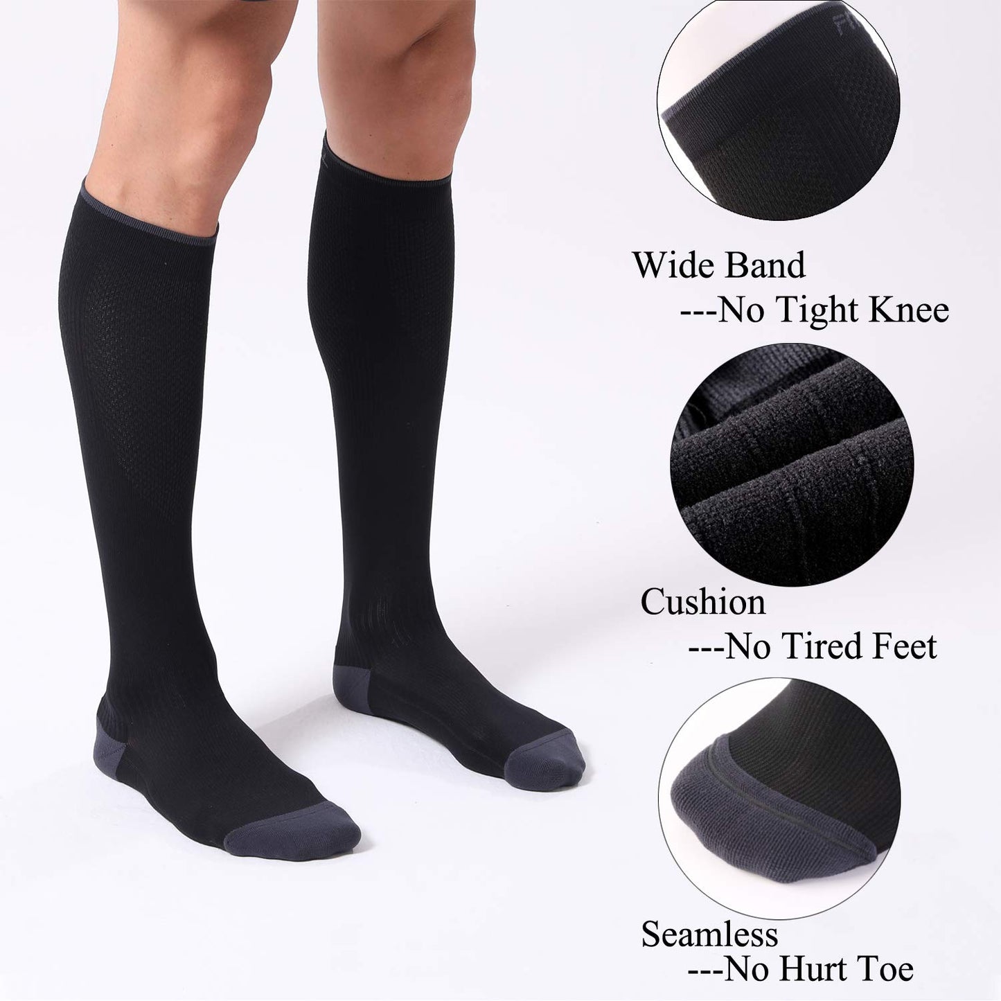 FITRELL 3 Pairs Compression Socks for Women and Men 20-30mmHg- Circulation and Muscle Support Socks