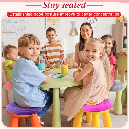 Libima 8 Pcs Wiggle Seat Inflated Wobble Cushion Sensory Seat Flexible Balance Board Balance Disc with Needle Pump for Men Women Physical Exercise Improving Posture Home Office