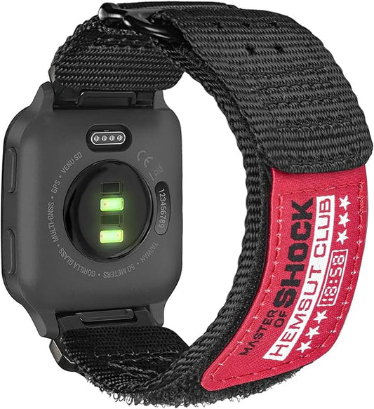 Rugged Nylon Sports Strap With Woven Loop Design, Compatible With Venu 2, 3, Plus, Sq, Sq 2, Music (Not 2S)