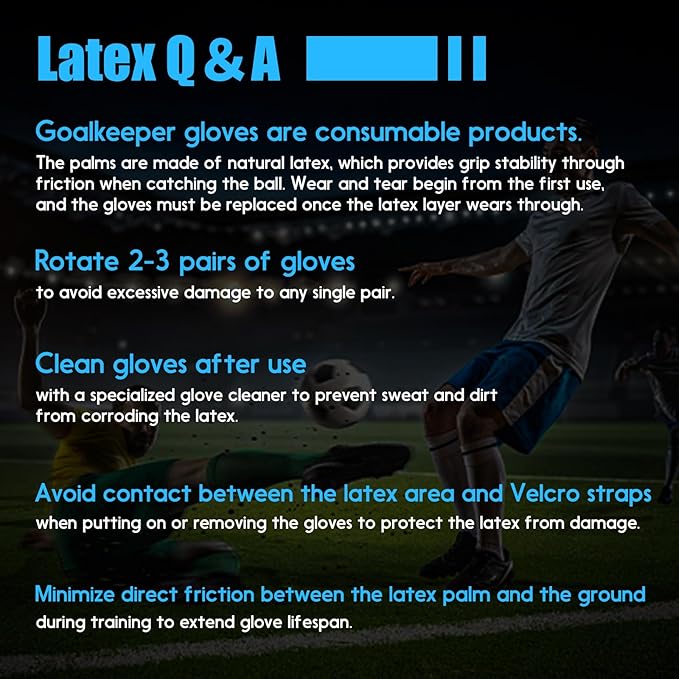 Soccer Goalkeeper Gloves with Finger Protection to Prevent Injuries, Strong Grip for Tough Tackles, Breathable Goal Keeper Gloves for for Kids, Youth and Adult