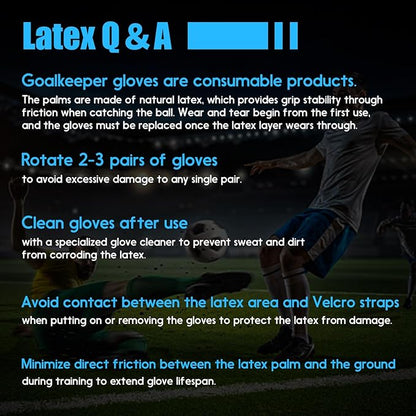 Soccer Goalkeeper Gloves with Finger Protection to Prevent Injuries, Strong Grip for Tough Tackles, Breathable Goal Keeper Gloves for for Kids, Youth and Adult