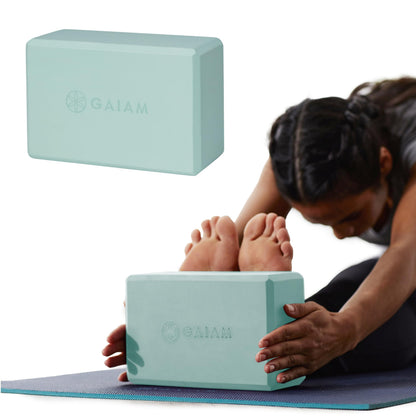 Gaiam Yoga Block, EVA Foam for Balance & Stretch (1 Block, Lagoon)
