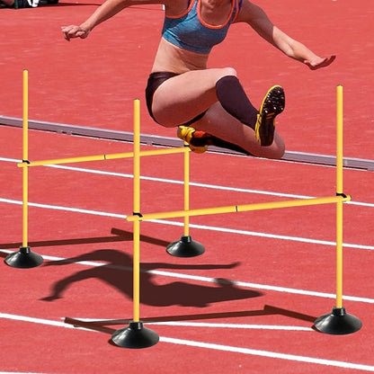 TNZMART 4.9 FT Agility Poles Adjustable Hurdles for Soccer Football Speed Training Equipment Track and Field