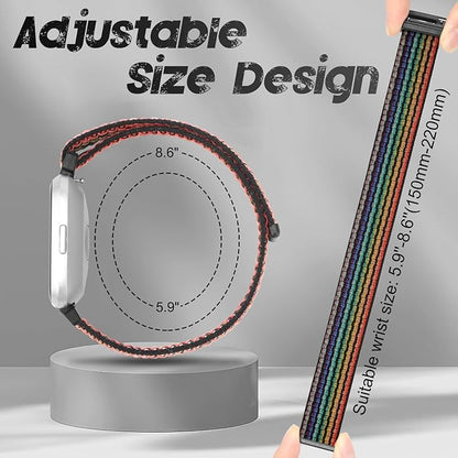 Tiptops 3 Pack Bands Compatible with Fitbit Versa 2/Fitbit Versa/Versa Lite/Versa SE for Women Men, Soft Nylon Sports Loop Replacement Wristband for Fitbit Versa 2 Straps