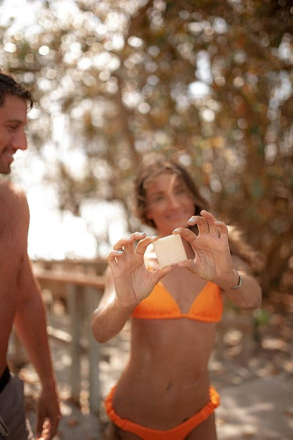 2-Pack Biodegradable Soap Unscented Travel-Sized Camping Soap Bars -All-In-One Backpacking Essentials Outdoor Recreation Soap Bar and Washcloth (Includes Travel Case)