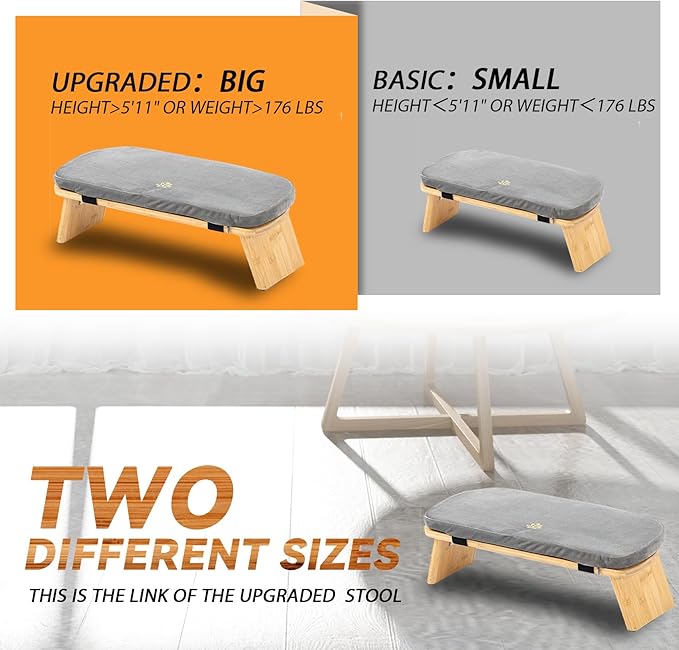 Meditation Bench, Bamboo Meditation Stool, Folding Kneeling Meditation Bench, Seiza Prayer Bench, Prayer Bench with Meditation Cushion, Kneeling Stool (Grey & Big)