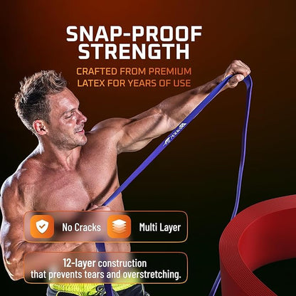 Basement Beast Resistance Bands for Working Out – Long Exercise Bands Resistance for Home Workouts, Physical Therapy & Strength Training