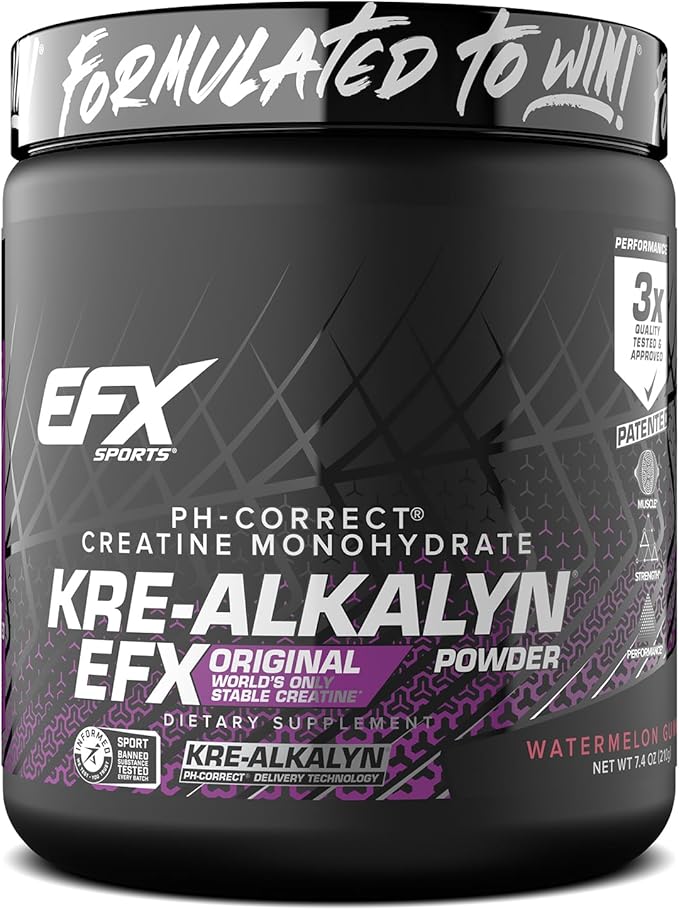 EFX Sports Kre-Alkalyn EFX Powder | pH Correct Creatine Monohydrate Powder Supplement | Strength, Muscle Growth & Performance | 116 Servings (Watermelon Gummy)