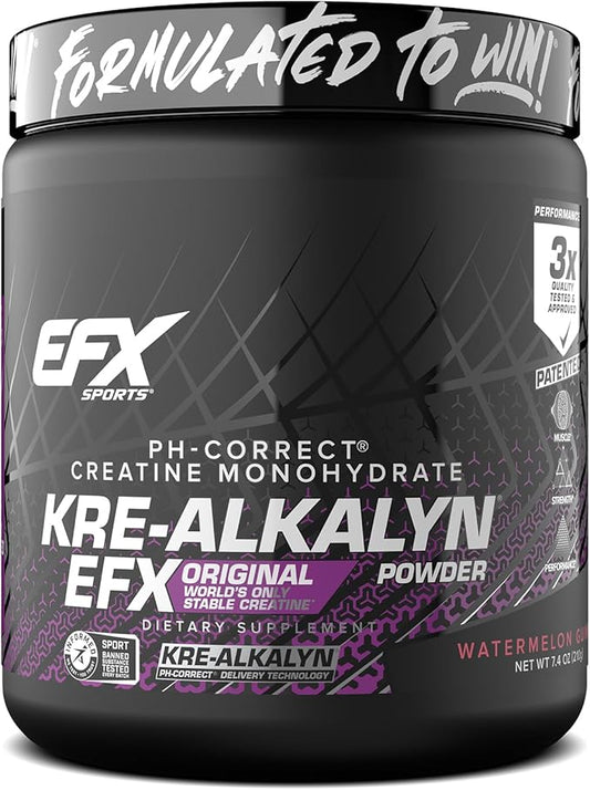 EFX Sports Kre-Alkalyn EFX Powder | pH Correct Creatine Monohydrate Powder Supplement | Strength, Muscle Growth & Performance | 116 Servings (Watermelon Gummy)