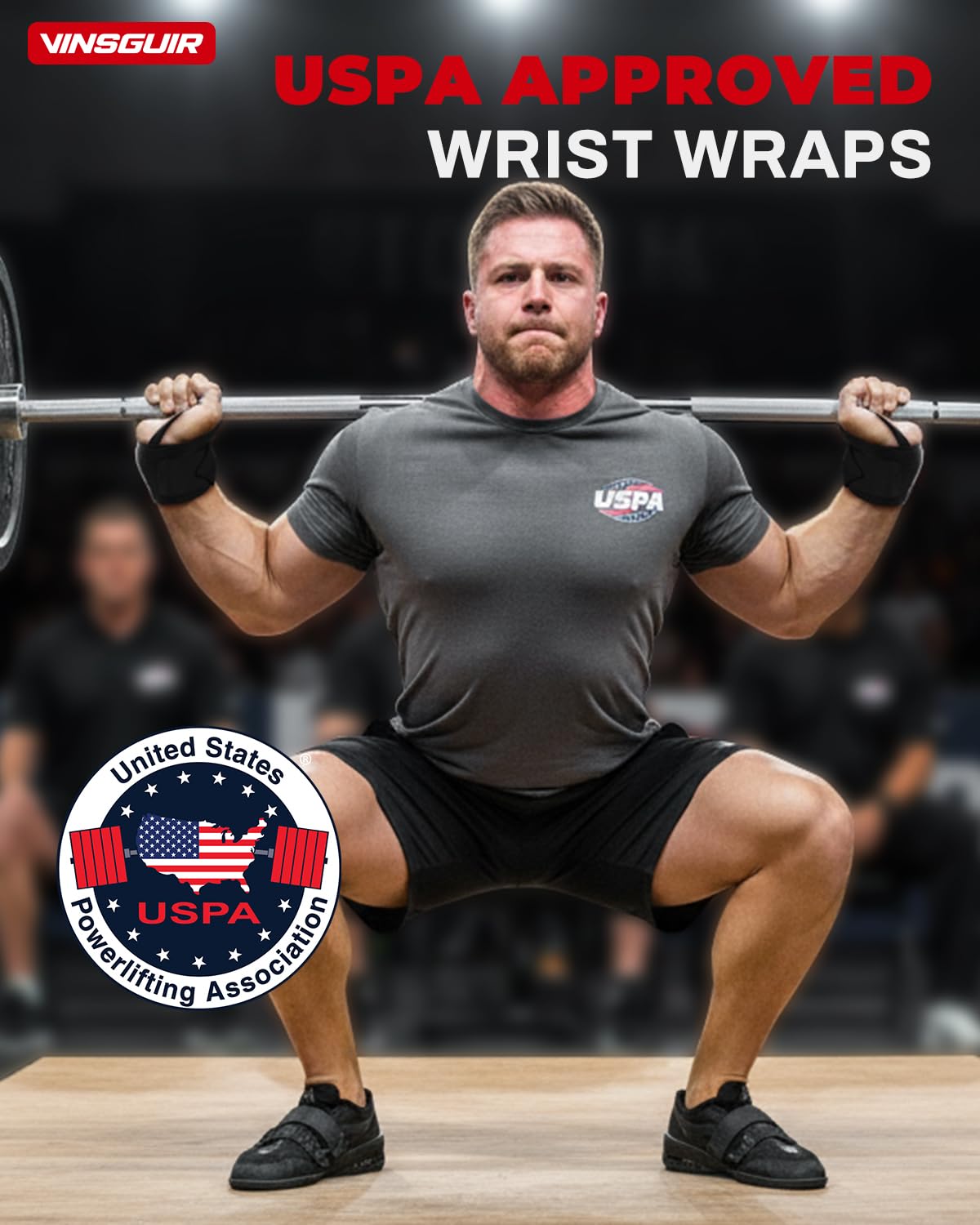 VINSGUIR Wrist Wraps for Weightlifting, [USPA Approved] 21'' Lifting Straps for Wrist Support with