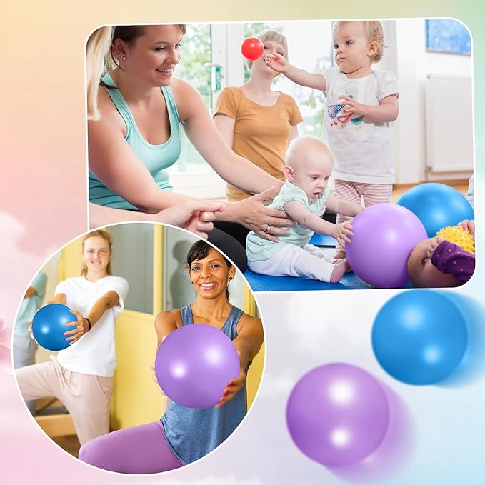 Aoriher 10 Pieces 9 Inch Exercise Pilates Ball Yoga Therapy Core Ball for Yoga Stability Barre Training Stretching Physical Posture Training Gym