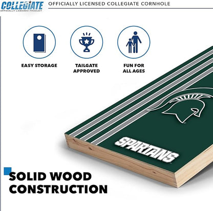 2' x 3' Solid Wood Cornhole Set with Direct Print HD Team Graphics – Great Gift for Any NCAA Fan! Bean Bag Toss Family Outdoor Games