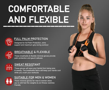 FITNESS FORCE Workout Gloves for Men & Women Partial Weight Lifting Non-Slip Gym Gloves, Lifting
