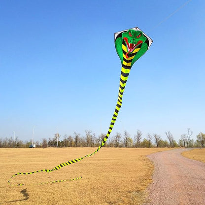 Large Cobra Kite for Adults Kids Boys with Super Long Tail, Extra Easy to Fly, Best Huge Kites for The Beach/Party/Field/Park, It Will Dominate The Sky!