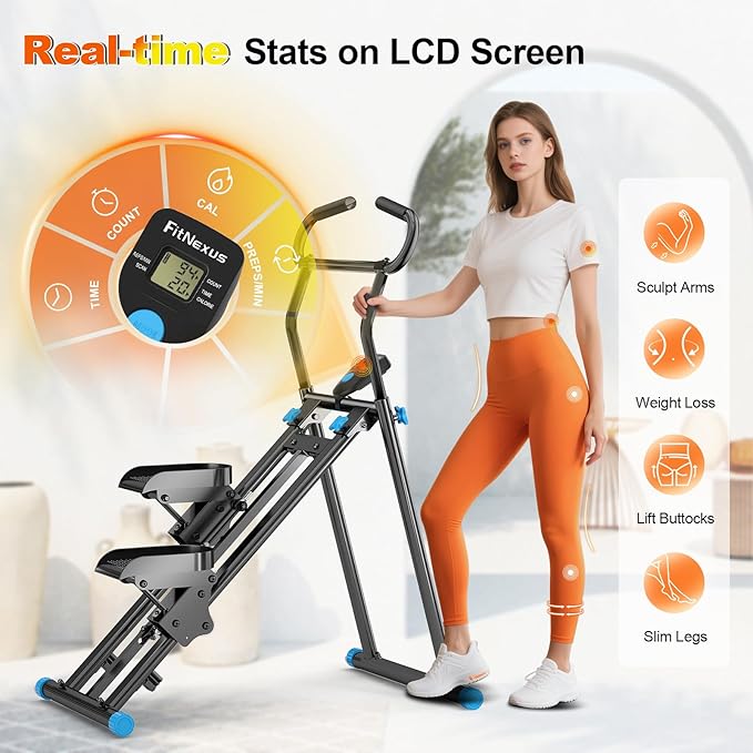 Stair Stepper for Home Gym, 350lbs Vertical Climber Machine with LCD Display, Non-Slip Pedals & 350lb Capacity Compact Folding Cardio Exercise Climber