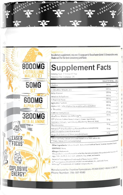 Gauntlet Pre-Workout Powder, Explosive Workouts, Laser Focus, Mid Stim, Amazing Flavor, Veteran Owned and Operated (25 Servings, Mangolorian)