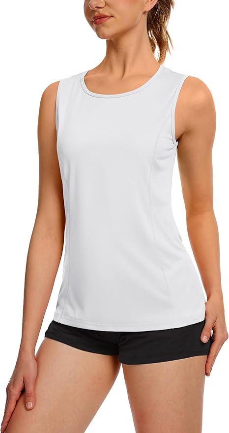 TACVASEN Women's UPF 80+ Workout Tank Top Sleeveless Quick Dry Sun Protection Hiking Athletic Gym Yoga Running Shirts