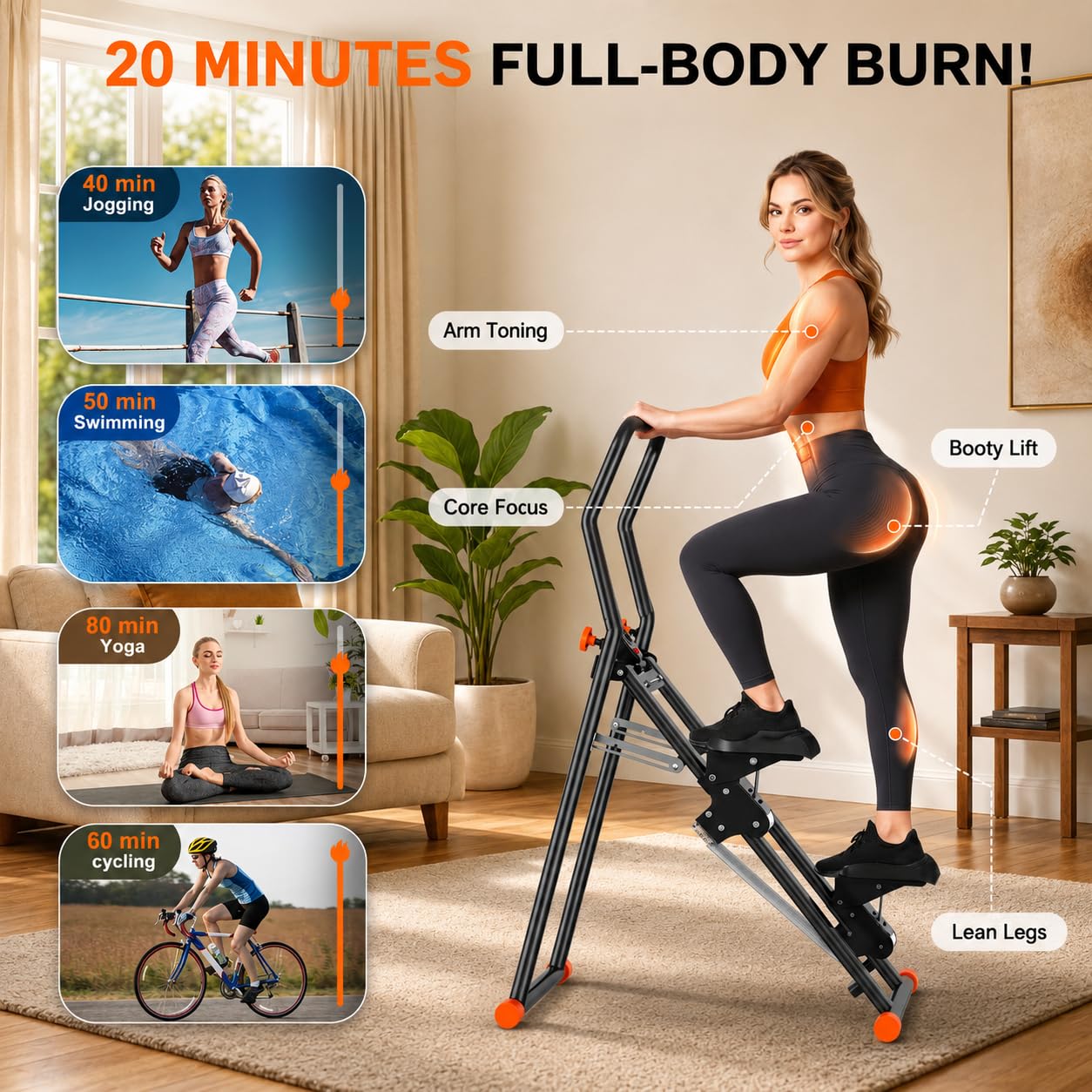 EPHESPORT Stair Stepper for Home with 3-Level High-Tension Resistance